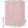 thumbnail image 2 of Pink Striped Waterproof Fabric Shower Curtain,Modern Simple Farmhouse Beige Vintage Waterproof Fabric Shower Curtain for Bathroom Curtains Bathtubs Hotel Shower Curtains with 12 Hooks Stall 54x78in, 2 of 8