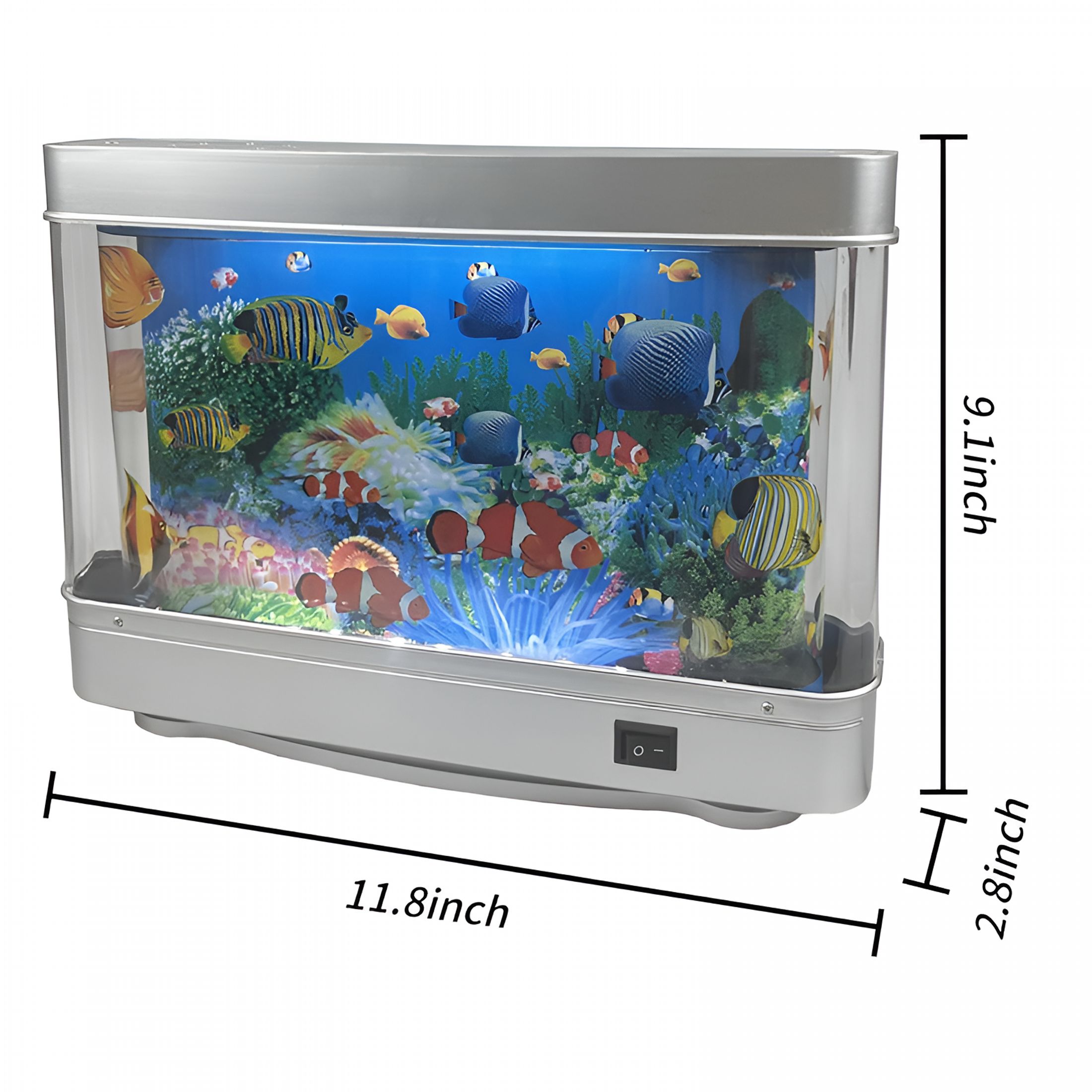 ACDANC Fish Lamp Decor Fake Fish Tank Mini Aquarium Artificial Fish Tank with Moving Fish Perfect Sensory Lamp