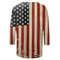 thumbnail image 5 of Womens Plus Size American Flag 3/4 Sleeve Tops Crewneck Tunic T-Shirts USA Flag Star Stripes Printed Basic Tees Memorial Day Patriotic Blouses Independence Day Dressy T Shirts Summer Clothes, 5 of 5