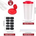 thumbnail image 2 of SHTUUYINGG6 Morceaux Sel et Poivre Secoueurs Clair Récipient à Sel avec Couvercles Rouges Assaisonnement Secoueur Pots d'Épices en Plastique, 6 Feuilles Étiquette au Tableau Noir Étiquette Imperméable avec Marqueur Blanc pour, 2 of 7