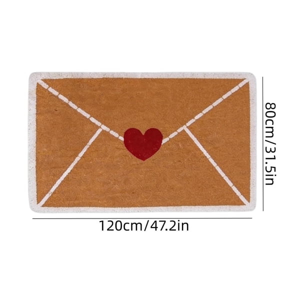Heart Welcome Mat Outdoor Doormat,Romantic Red Heart Entryway Rug with Non-Slip Backing,Durable Linen Floor Mat for Front Door Porches Indoor Outdoor Decor for Valentine’s Day Weddings Parties-D