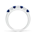 thumbnail image 2 of ANGARA Natural Shared Prong Sapphire and Diamond Half Eternity Ring in 14K White Gold for Women (Size-3.1mm) | September Birthstone, Anniversary, Jewelry Gift for Women | Natural Blue Sapphire Ring, 2 of 11
