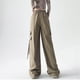 thumbnail image 5 of Pantalones cargo de mujer de cintura media y pierna ancha con bolsillos laterales - Ropa urbana elástica y holgada para viajar - Puños con cordón ajustable en los tobillos, poliéster, para todas la, 5 of 7
