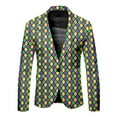 thumbnail image 5 of Mardi Gras Clothes Mens And Gold Carnival Suit All Print And Pants Two Piece Set Casual Vacation Clothes For Holiday Carnival Festival Outfit Green XXXL, 5 of 6