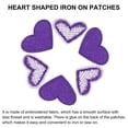 thumbnail image 4 of Heart Shaped Iron on Patches Dark Purple Embroidered Sew on Love Applique Patches 33 Pack, 4 of 6
