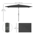 thumbnail image 3 of Outsunny Parasol de Patio Inclinable, Parasol de Jardin de Marché avec Manivelle, Gris Foncé, 3 of 10