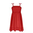 thumbnail image 5 of lcziwo Girls Summer Dresses Spaghetti Strap Ruched A Line Dresses Flowy Tiered Casual Beach Midi Sundress Red 11-12 Years, 5 of 8