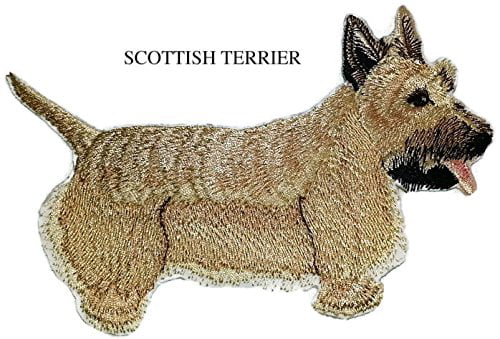 IRON-ON EMBROIDERED PATCH SCOTTISH TERRIER DOG 