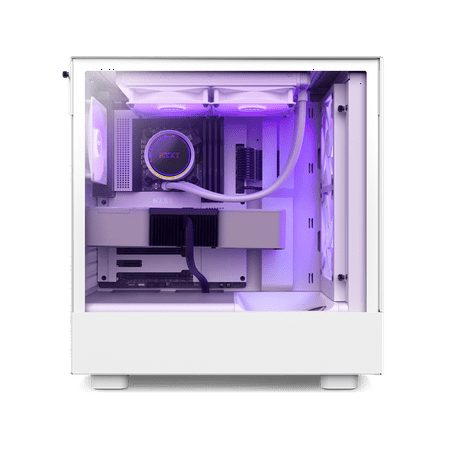 NZXT - H5 Flow RGB ATX Mid-Tower Case with RGB Fans - White
