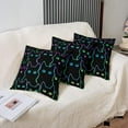 thumbnail image 4 of Cute Cat Throw Pillow Covers 18"x18" Set of 2 Soft Cartoon Cat Colorful Neon Pillow Cases Cushion Covers for Living Room Bedroom Simple Stroke Style Decorative Throw Pillowcases for Sofa Couch Chair, 4 of 6