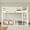 Beige + MDF + Pine + Plywood, variant on Luckynote Full XL over Queen Bunk Bed, Bookshelf Bed Frame with Ladder, Guard, and Pegboard, Beige