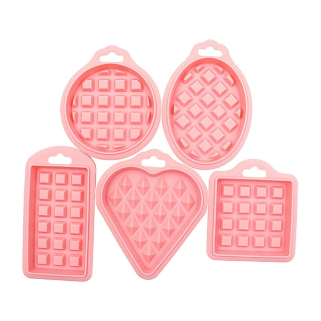 5PC Silicone Waffle Molds, Food Grade, Non-Stick, Oven/Microwave Safe, For Air Fryer/Baking/Cake
