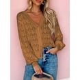 thumbnail image 5 of ZAXARRA Cardigan en Tricot pour Femmes Manches Longues Col en V Fermeture à Boutons Veste Décontractée Automne Pull, 5 of 5