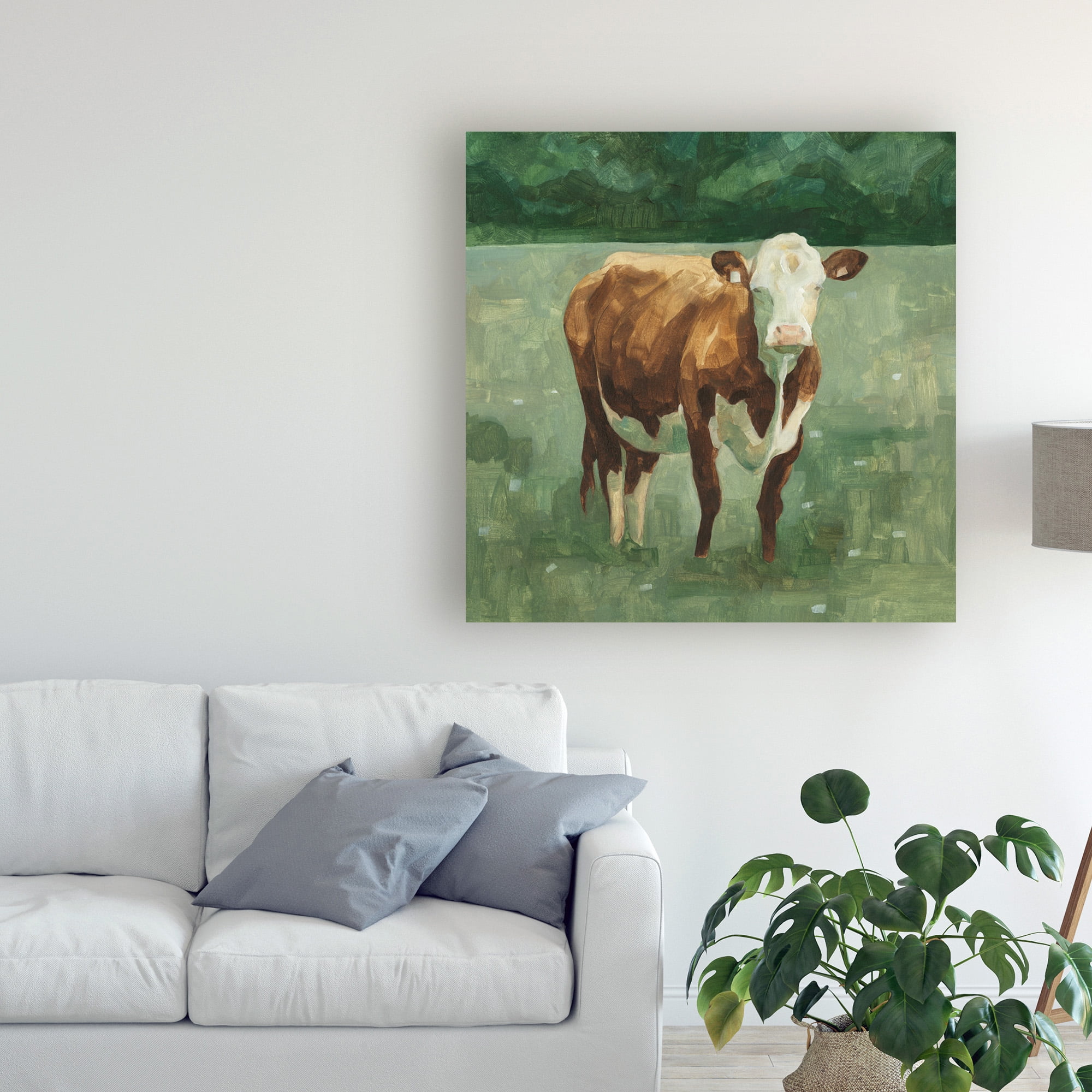 Trademark Fine Art 'Hereford Cattle I' Canvas Art by Emma Scarvey