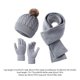 thumbnail image 3 of Conjunto De Gorro, Bufanda Y Guantes De Punto De Color Liso, De Lana, Clidos Y Resistentes Al Fro, Para Uso En Exteriores E Invierno, Para Protegerse Del Fro, Paquete De 3, Color Negro., UKHBMC, 3 of 9