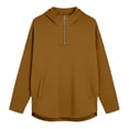 thumbnail image 6 of Lcziwo Quarter Zip Sweatshirt for Women Long Sleeve Oversized Casual Hoodies Y2K Fall Winter Fashion Pullover with Pockets Coffee,L, 6 of 7