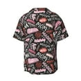 thumbnail image 2 of KLL Various Languages Mother Print Men's Shirt Short Sleeve Button Down Summer Cuba Beach Shirts- Large, 2 of 7