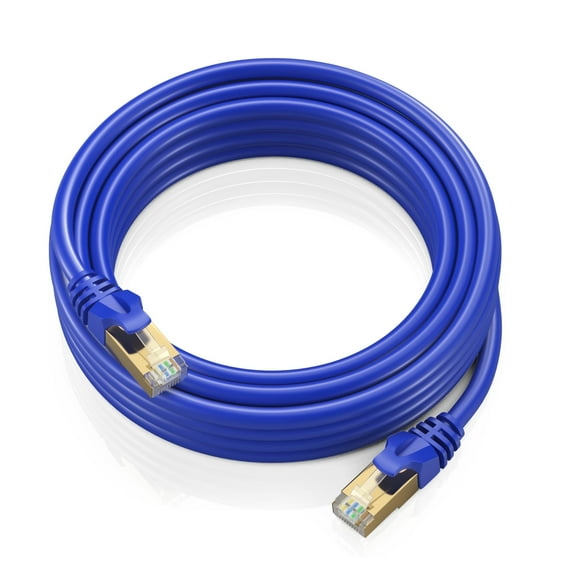 Cat 7 Ethernet Cable 20 ft - High-Speed Cat7 Internet & Network LAN Patch Cables, RJ45 Connectors - Perfect for Gaming, Streaming, and More (Blue)