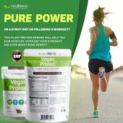 Healblend Organic Vegan Protein Powder - Plant Based Pea Protein Isolate Gluten-Free, Non-GMO, Erythritol-Free, Soy-Free, Dairy-Free, Chocolate Flavor - 2-Pack - 2lb