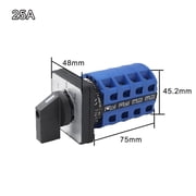SENRISE Changeover Switch 3 Position 4 Pole 16 Screw Terminals Momentary Universal Rotary Changeover Switch 20A-63A