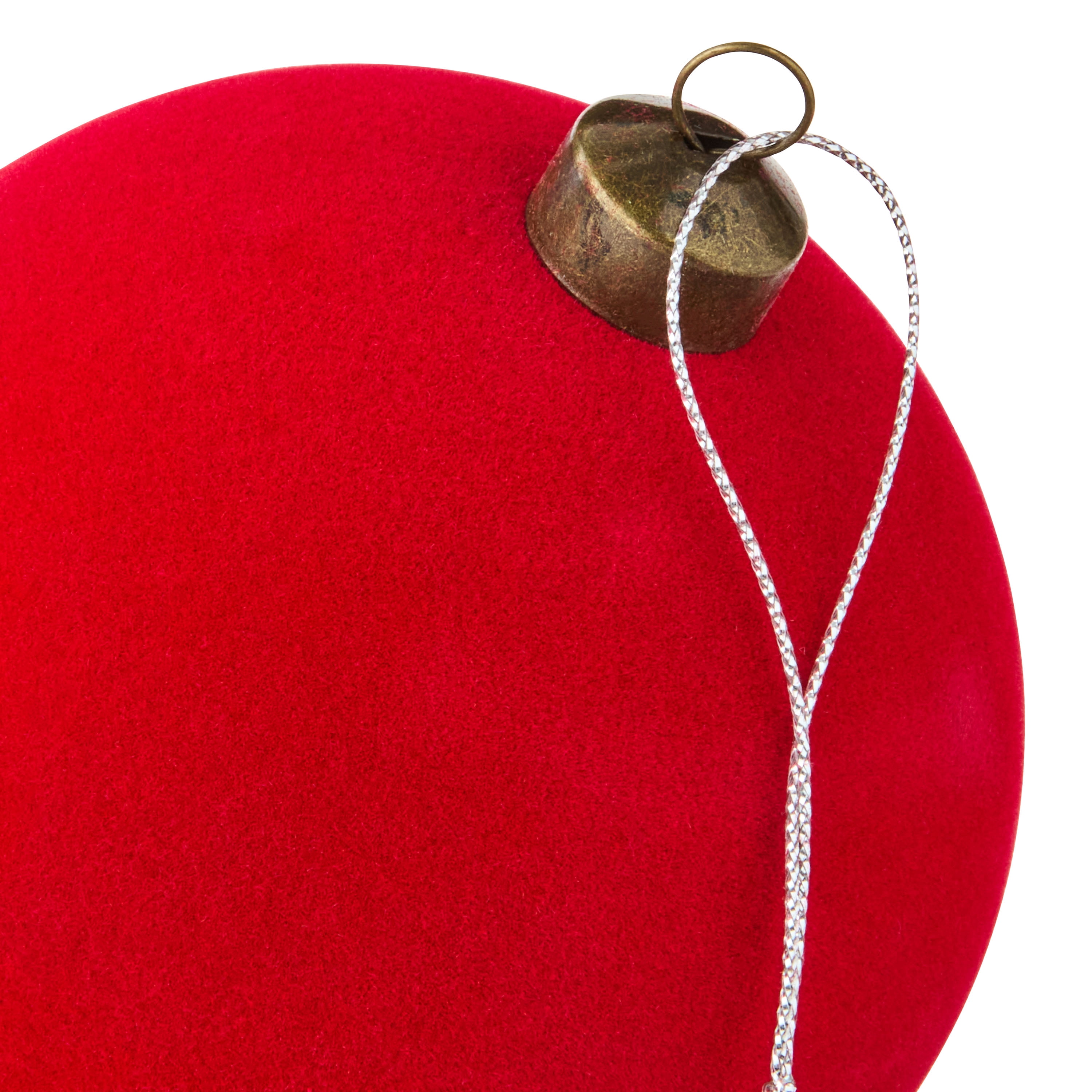 4 Count Bright Red Velvet-Feel Ball Christmas Ornaments, by Holiday Time