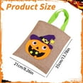 thumbnail image 3 of SUSHANG Reusable Linen Halloween Candy Bag with Pumpkin, Witch and Black Cat Print - Spacious Trick or Treat Bag with Handle for 𝗞𝗶𝗱𝘀, Festive Party Favor Gift Container for Holiday Fun, 3 of 9