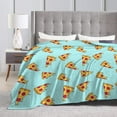 thumbnail image 5 of Pepperoni Pizza Food Throw Blanket Super Soft Warm Bed Blankets for Couch Bedroom Sofa Office Car, All Season Cozy Flannel Plush Blanket Gifts for Girls Boys Teens Adults 60"x50", 5 of 6