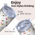 thumbnail image 4 of 20oz Chicken Pattern Tumbler with Handle Charming Birthday Christmas Gift for Chicken Lovers Women Men Insulated Travel Mug Fits Car Cup Holders Comfortable Grip Easy to Carry Errands Trips, 4 of 6