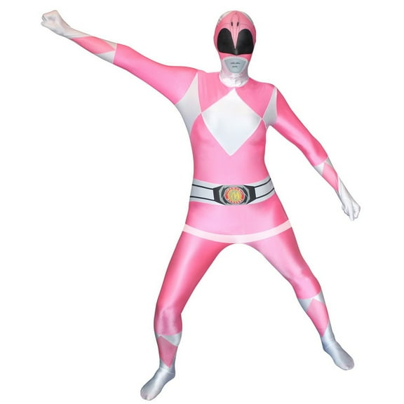 Morphsuits Adult Pink Power Ranger Morphsuit Men Women Superhero Costume Halloween Pink L