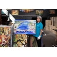 thumbnail image 4 of Startonight Canvas Wall Art Abstract - Bridge over the Danube in Budapest Painting - Artwork Print for Bedroom 24" x 36"&nbsp;, 4 of 6