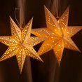 thumbnail image 5 of Adorno colgante de luz LED de estrella hueca para fiesta, rejilla de ventana con forma de estrella 3D brillante, farol de papel colgante para decoración del hogar, boda, 5 of 5