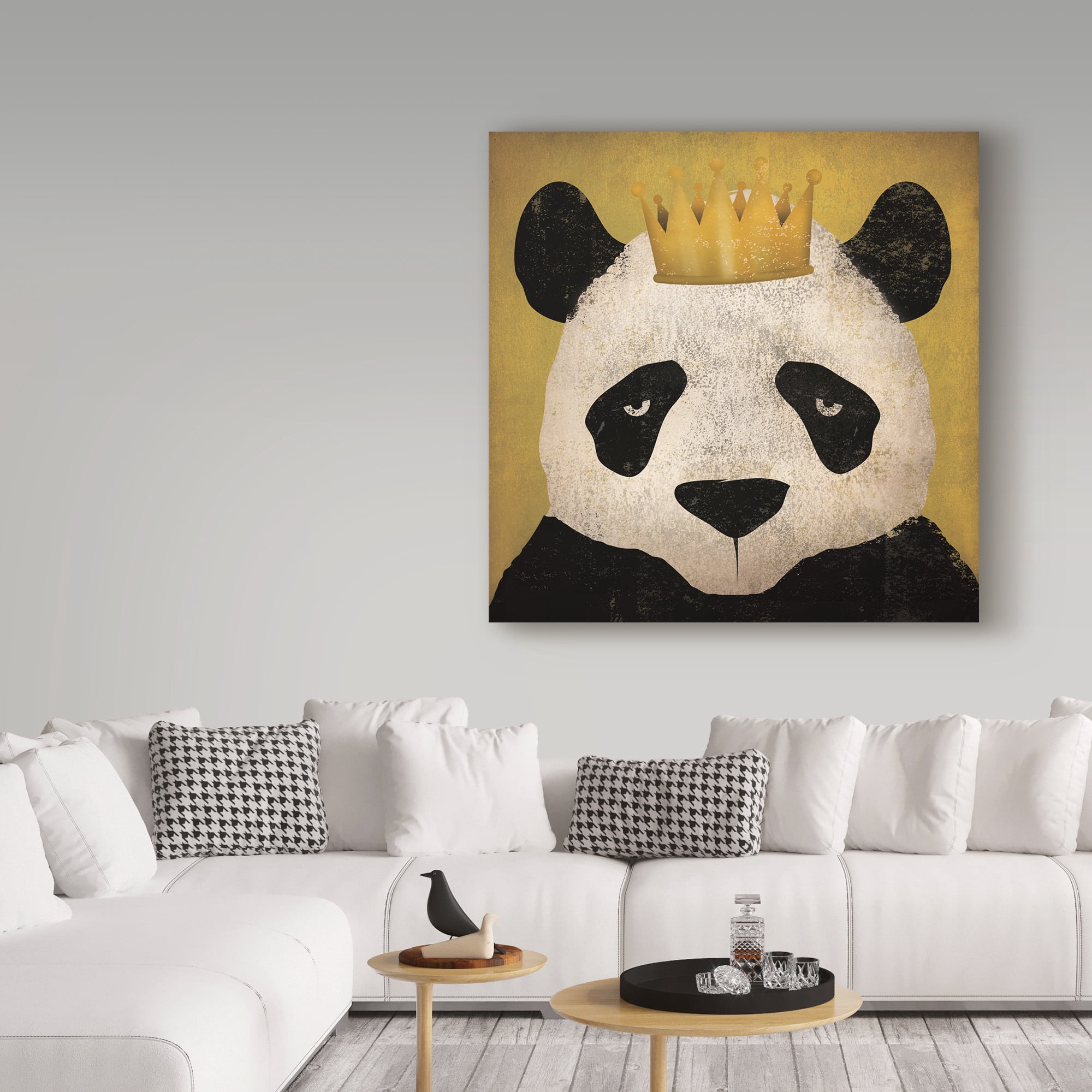 Trademark Fine Art 'Panda with Crown' Canvas Art by Ryan Fowler