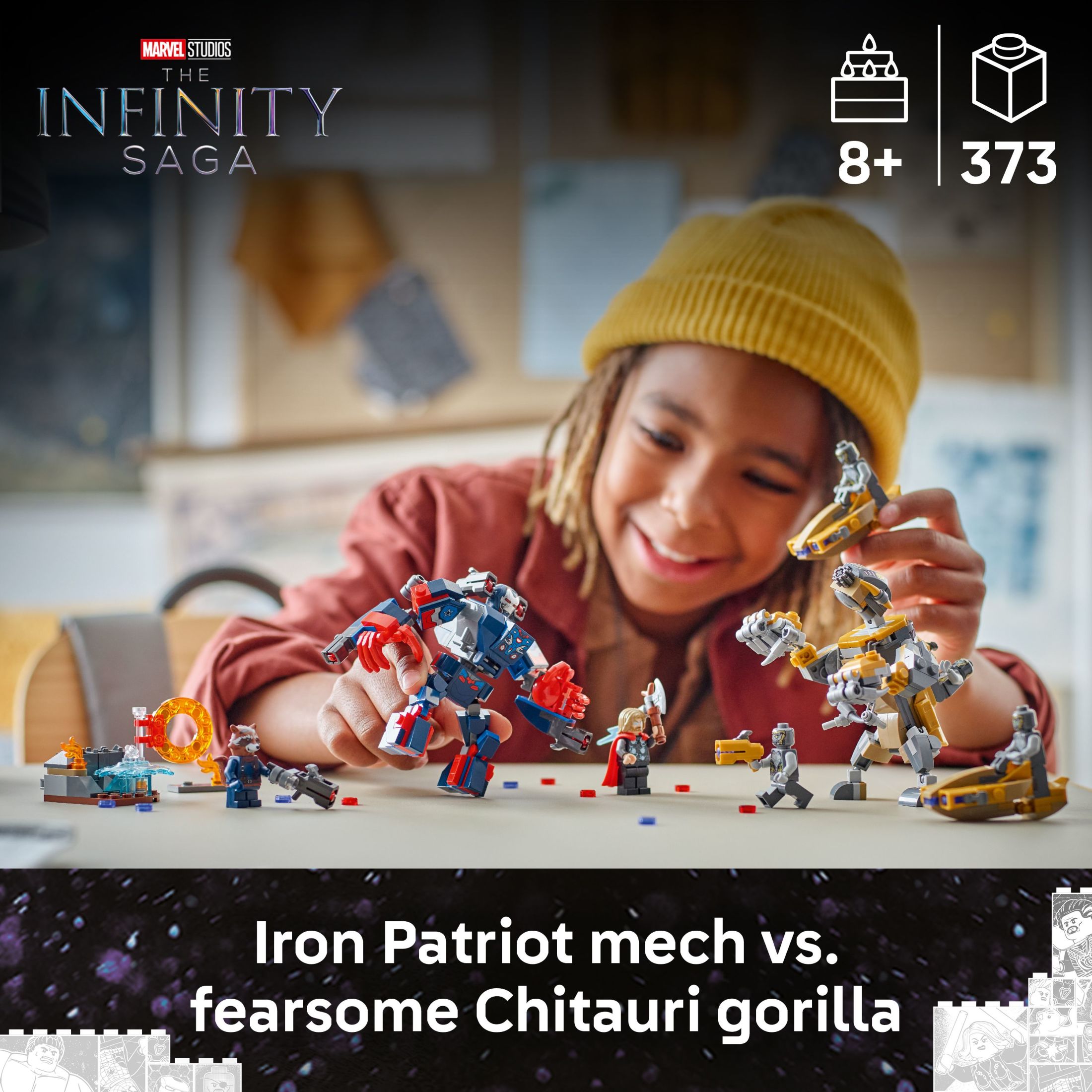 LEGO Marvel Avengers: Endgame Thor vs. Chitauri Building Toy - Pretend Playset W/ 7 Toy Minifigures for Boys & Girls, Ages 8+ - Super Hero Building Blocks for Kids - Gift Idea for Birthdays -  76322