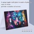thumbnail image 4 of Dailycode Light Switch Plate Covers 2 Gang Wall Plate Plastics Outlet Covers for Kitchen Home Office Decor Rainbow Color Wolf, 4 of 8