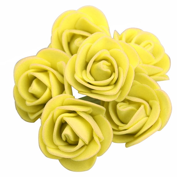 Artesanía artificial flor de decoración de flores de decoración de flores falsas de flores de flores artesanía para la propuesta de compromiso Paquete amarillo de cumpleaños de 500 Methold HA010900-07