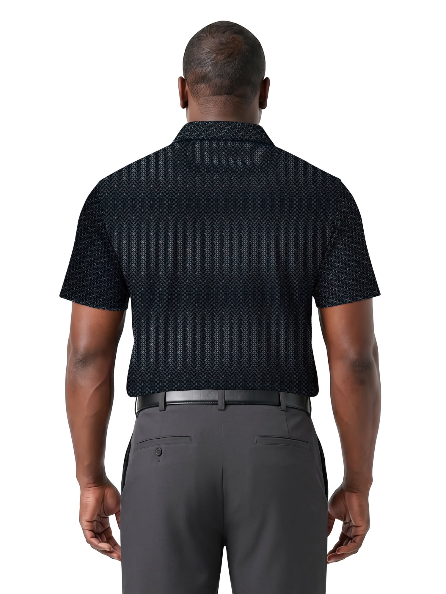 Ben Hogan Performance Men's & Big Men's Gentleman Geo Print Short Sleeve Golf Polo Shirt, up to 5XL