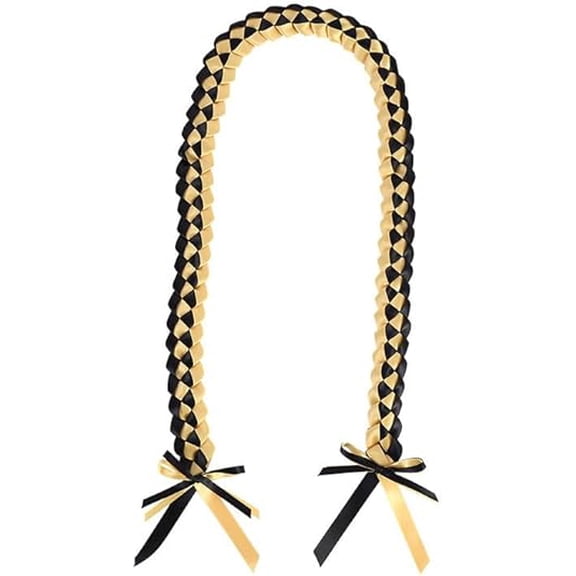 Graduation Ribbon Leis, Handmade Braided Ribbon Necklace for High School College and University Graduates, 48 Inch Graduation Honor Cord for Ceremony Party, Multiple Colors