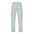 thumbnail image 6 of NIEWTR Mens Cargo Pants with Pockets Sports Joggers Athletic Running Casual Yoga Pants Loose Fit Straight Leg Open Bottom (Light Gray,4XL), 6 of 9