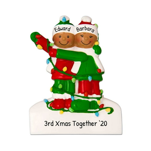 Ornaments by Elves Personalized Tangled Lights Couple Christmas Tree Ornaments Holiday Decors .25lbs