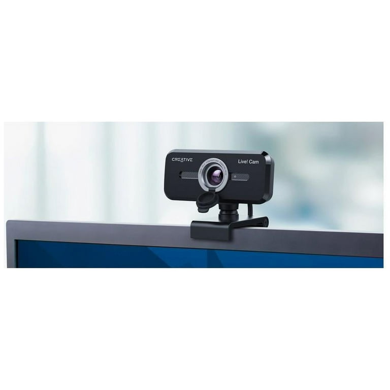 USB Noise for Live! Privacy Calls, Mount Creative Mic, Built-in Webcam with Sync Lens Tripod Improved Dual Cap, Universal Wide-Angle Mute HD 1080p Cam and Auto V2 Video Full Cancellation