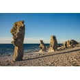 thumbnail image 2 of Bibikow, Walter 14x11 Gold Ornate Wood Framed with Double Matting Museum Art Print Titled - Sweden-Faro Island-Langhammars Area-Langhammar coastal limestone rauk rock-sunset, 2 of 4
