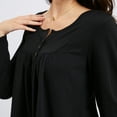 thumbnail image 4 of Womens Blouses Casual Long Sleeve Tops Plus Size Swing Button Down Tunics Black, 4 of 8