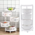 thumbnail image 2 of 4 Tier Kitchen Storage Basket Cart, Rotating Storage Rack Vegetables Snack Organizer White, 2 of 19