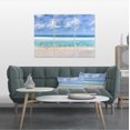 thumbnail image 1 of Tranquil Beach under White Clouds - Modern Seascape Canvas Artwork, 1 of 3
