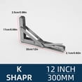 thumbnail image 3 of Kenally Soporte de estante en ángulo Soporte de estante triangular plegable Tipo colgante Soporte de estante de acero inoxidable con resistencia a Herramientas y ferretería Numero 3 Kenally TO005317-03, 3 of 6