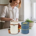 thumbnail image 5 of olkpmnmk 2Pcs Thermos for Hot Food, Portable Round Insulated Lunch Jar with Carry Handle, Wide Mouth 304 Stainless Steel Soup Container Set with Thermal Carry Bag for Work, Classroom, Picnic, 5 of 7
