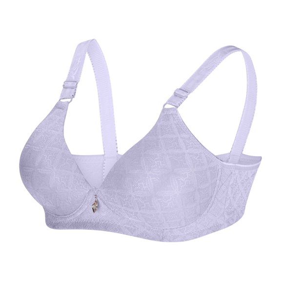 Womens Push Up Bras, Minimizer Bras for Women Plus Size, Seamless Full Coverage T-Shirt Unlined Bra with Underwire & Wide Strap for Heavy Breast M-2XL