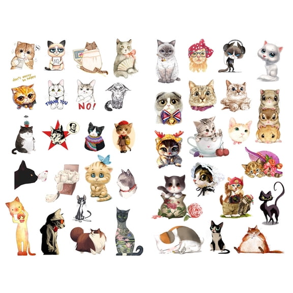 Cute Pet Cat Aesthetic Diary Travel Journal Paper Stickers Scrapbooking Stationery Sticker Flakes Art Supplies