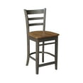 thumbnail image 5 of International Concepts Wood Emily Ladder Back Counter Height Stool - 24" Seat Height - Hickory/Washed Coal, 5 of 11