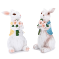 thumbnail image 1 of 2 Pcs Easter Bunny Decorations Resin Bunny Figurines, Spring Bunny Decor Handmade Couple Rabbit Statues for Home Decor, 1 of 6